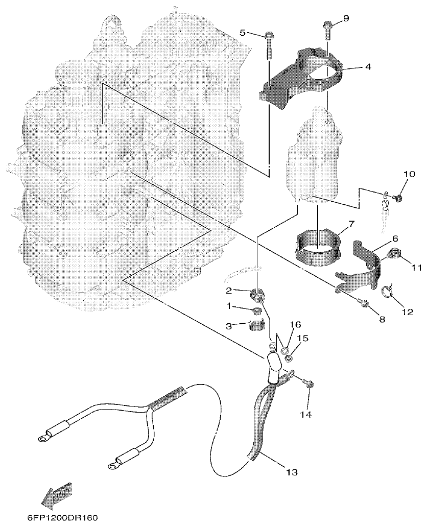 Yamaha F80DET, F100FET ELECTRICAL 3 parts diagram